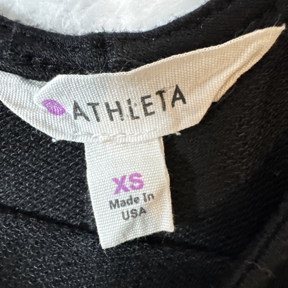 Athleta Black Criss-Cross Back Modal Blend Long Sleeve Top XS Made in USA - Picture 3 of 9